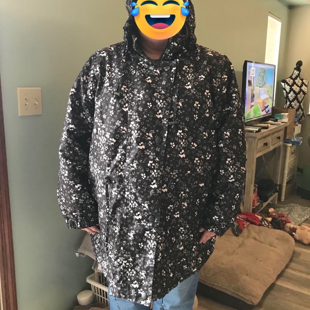 Woman Within Black Floral Jacket Size 2X